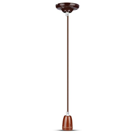 Pendul tavan portelan V-TAC, soclu E27, maro