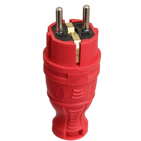 Fisa (stecher) schuko Starke ST01422, 2P+E, 16A, cauciuc, rosu, IP44