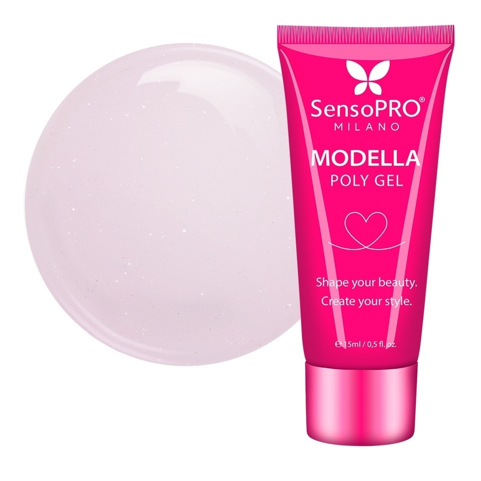 Polygel MODELLA SensoPRO Milano - Crystal Blush, 15ml