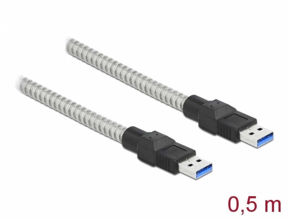 Cablu USB Delock 3.2 Metalic, 0.5m, 5Gbps