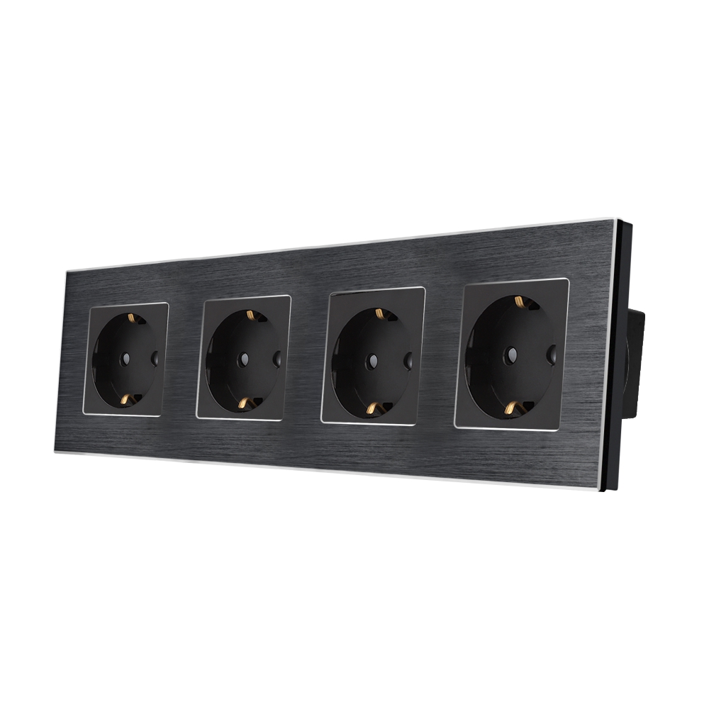 Priza Cvadrupla LUXION, Aluminiu, 16A - imagine 5