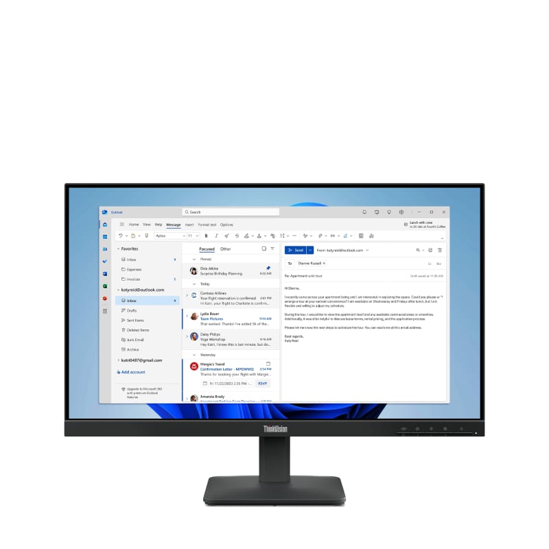 Monitor Lenovo ThinkVision S24-4e 23.8 IPS FHD 100Hz - imagine 2