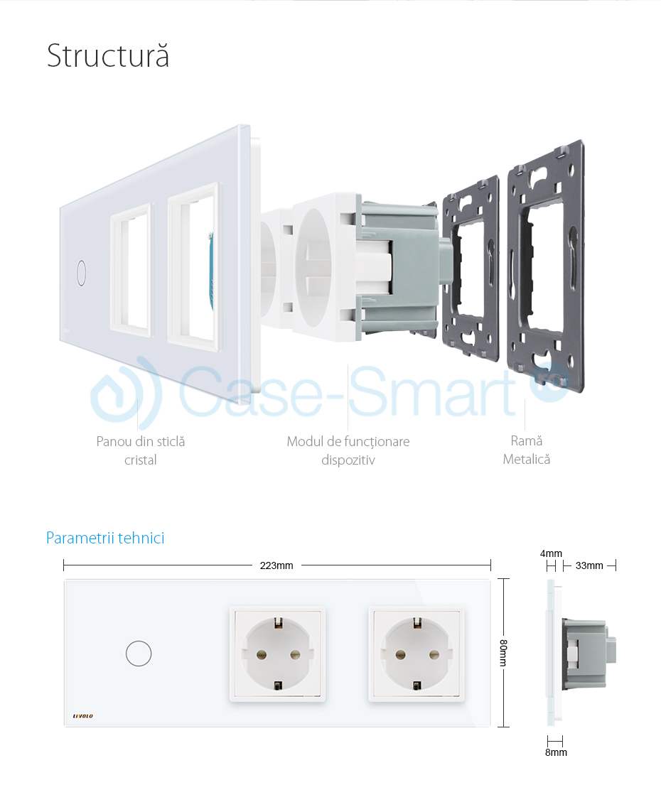 Intrerupator Livolo Touch cu Sticla - imagine 5