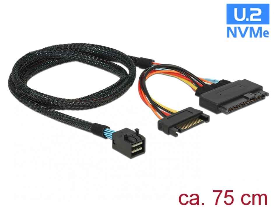 Cablu Delock U.2 la SFF-8643, 75cm, NVMe