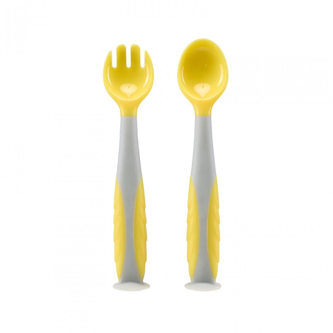 Set Tacâmuri Bebeluși Galben U-Grow - Linguriță și Furculiță - imagine 2