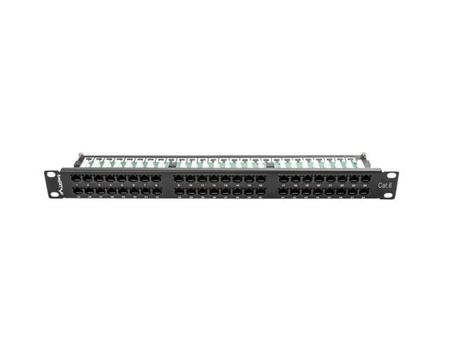 Patch panel retele ICT Lanberg, 48 porturi, 1U, 19 inch, Cat.6 UTP, negru, conectori IDC/LSA, PPU6-1048-B