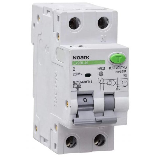 RCBO Noark 1P+N 16A 100mA Siguranță - imagine 1