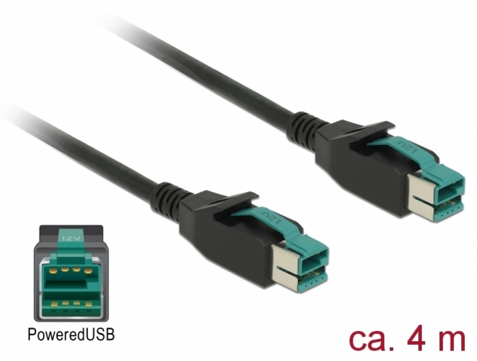 Cablu Delock PoweredUSB 12V, 4m, POS