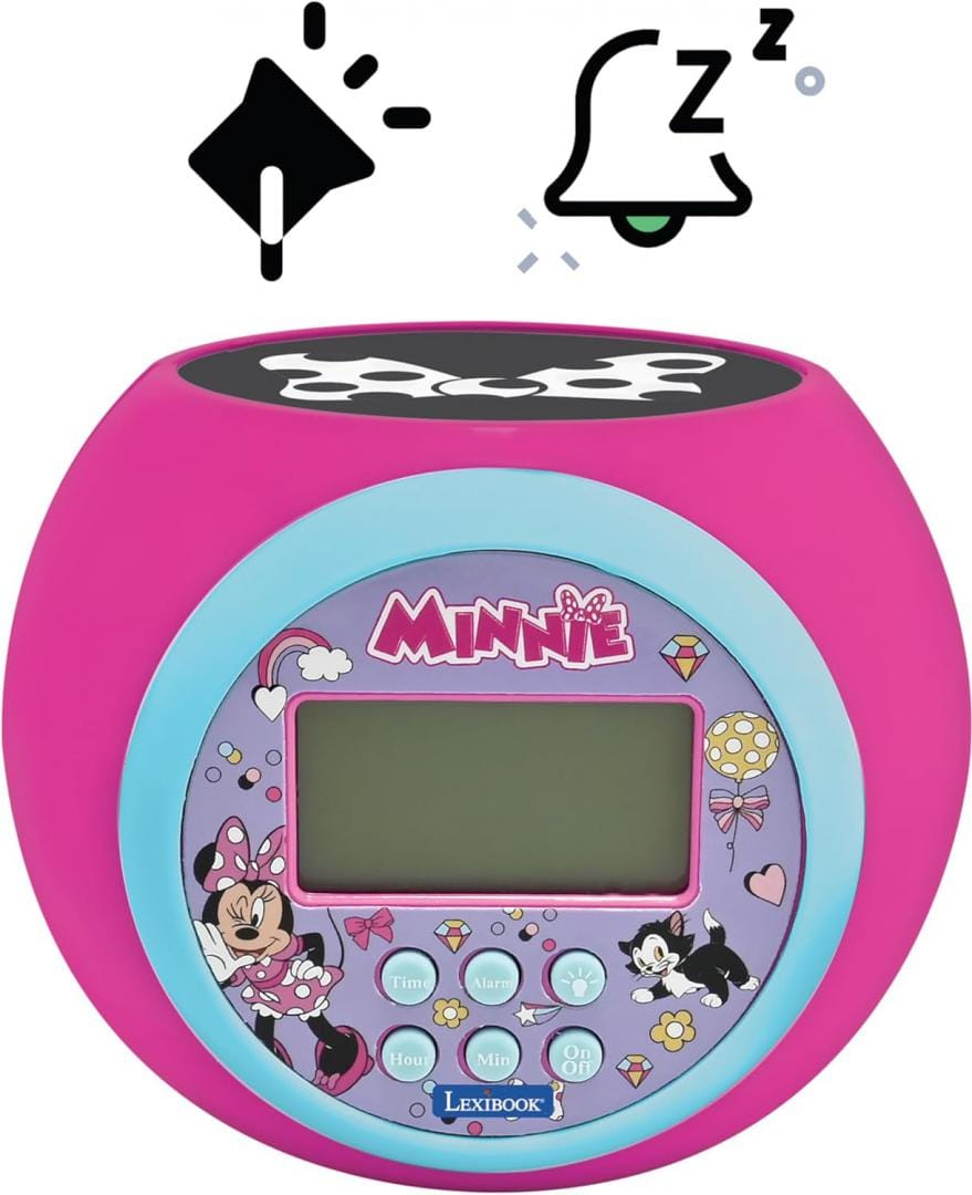 Ceas Deșteptător Proiector Minnie Mouse Lexibook - Lumină Noapte - imagine 3