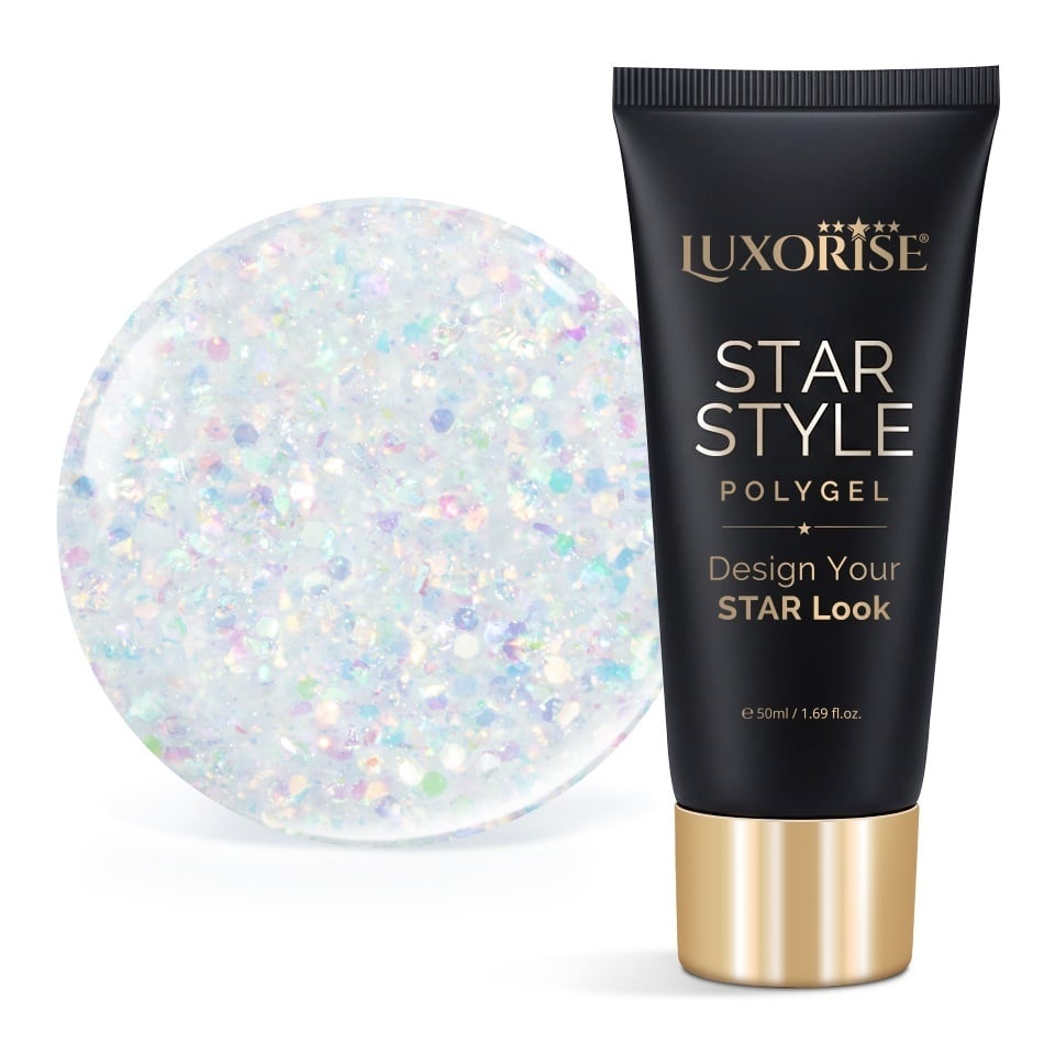 Polygel LUXORISE STAR STYLE - STAR VIBE Collection, Crystal Confetti, 50ml