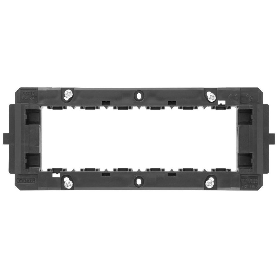 Rama Suport 6 Module Gewiss System, Negru