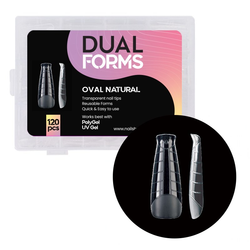 Tips Oval Natural Dual Forms 120 buc Nailshop