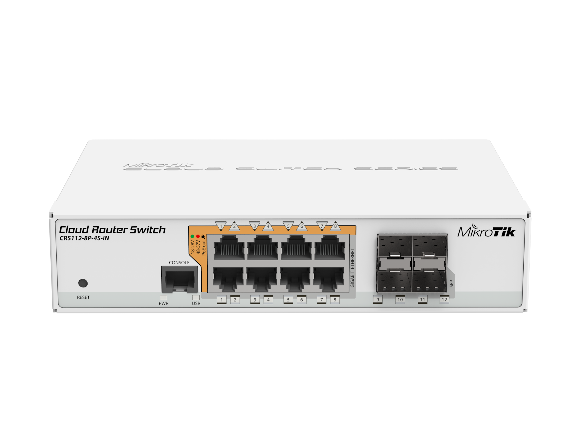 Switch MikroTik CRS112-8P-4S-IN - 8x PoE+ Gigabit, 4x SFP, RouterOS