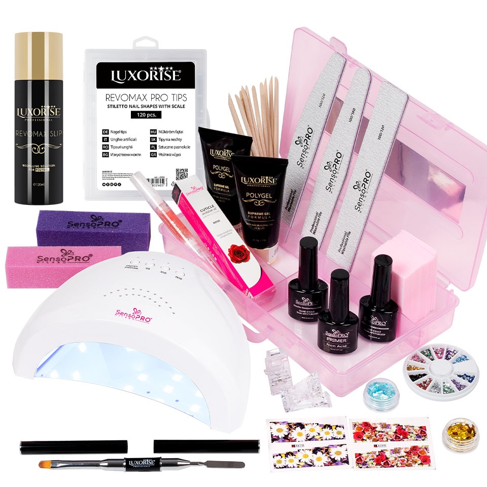 Kit PolyGel Happy Nails #07 + Lampă & Cutie Cadou