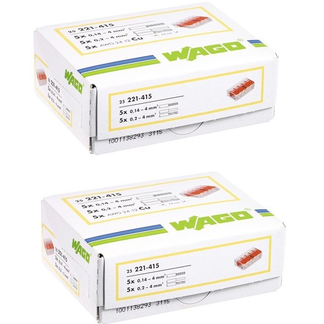 Set 50 cleme Wago 221-415 cu maneta 5 pini max 32A