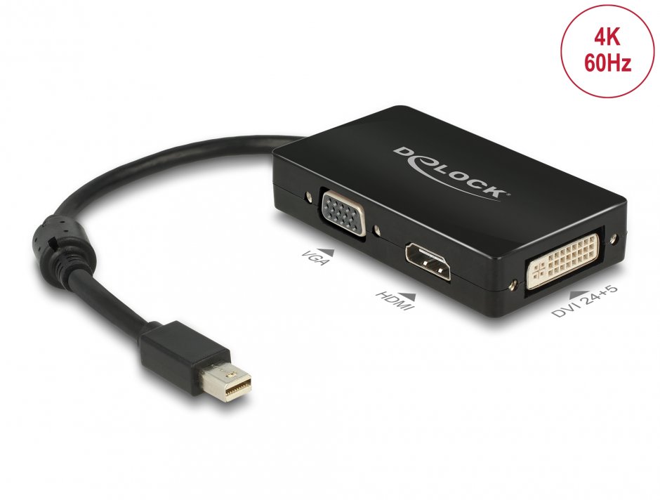 Adaptor Delock Mini DisplayPort la HDMI/VGA/DVI - imagine 2