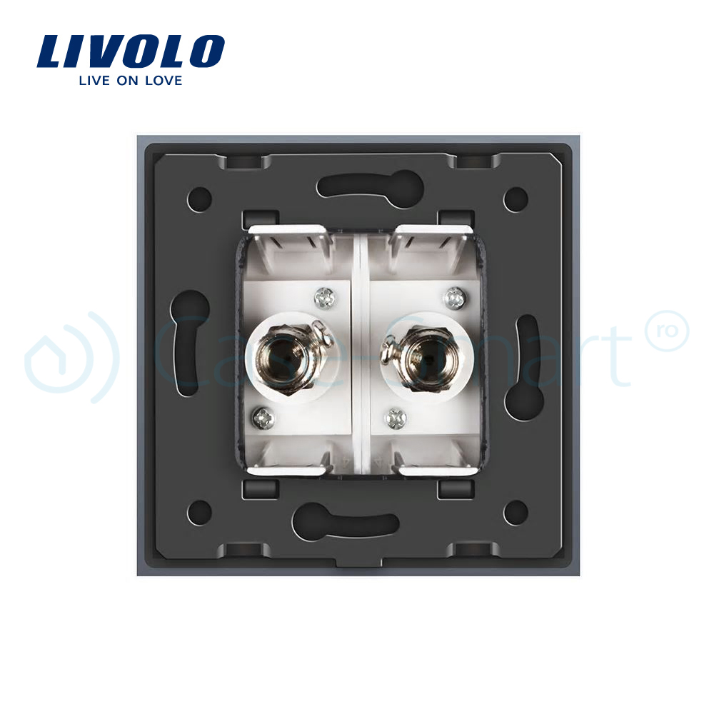 Priză TV Dublă Livolo cu Ramă Sticlă - imagine 24