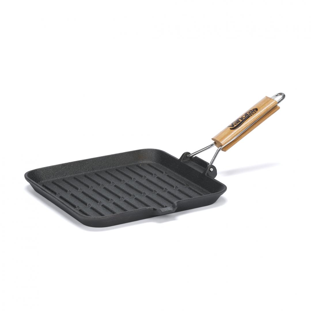 Tigaie Grill Fontă 23cm - Maner Lemn Detașabil, Vanora Home - imagine 1