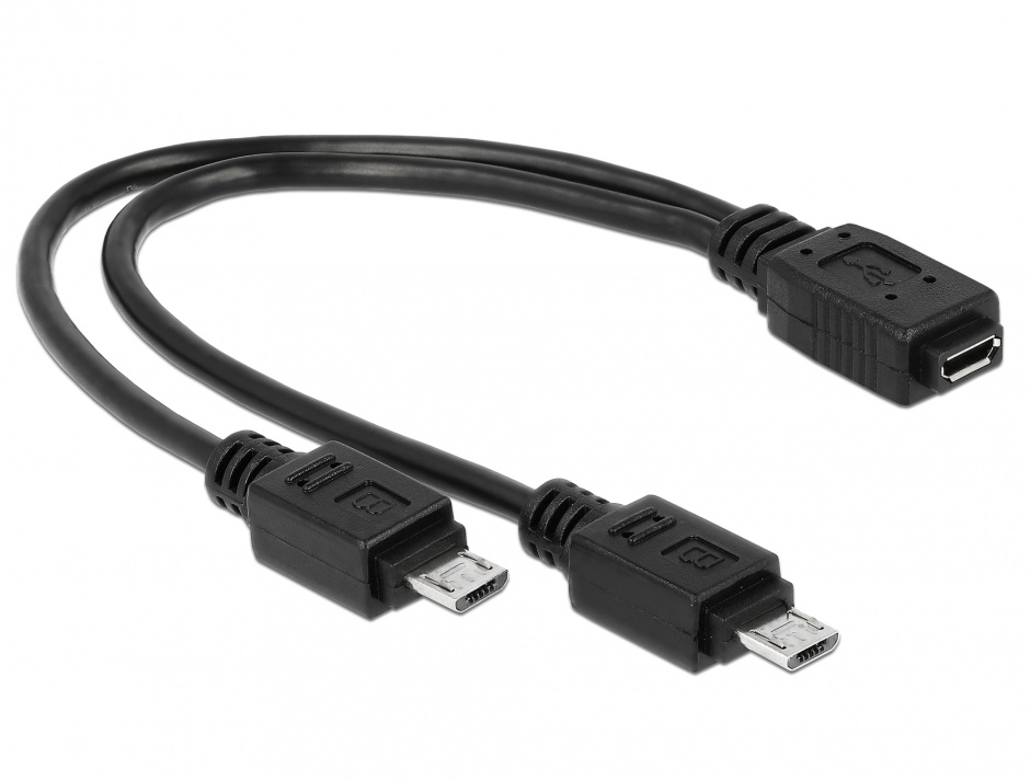 Cablu Dublu Micro USB Delock 20.5 cm