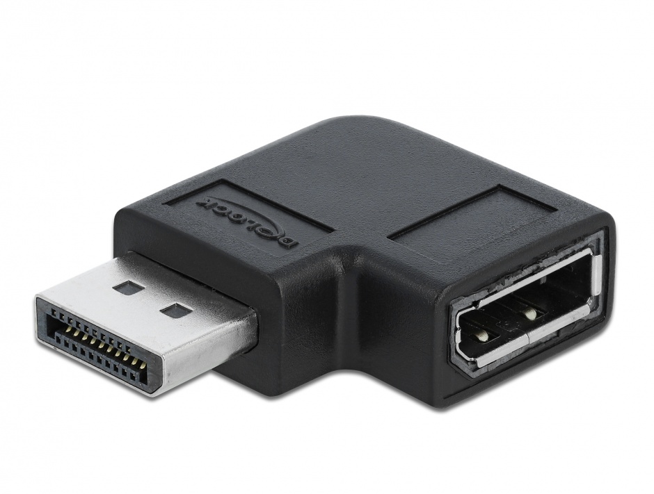 Adaptor DisplayPort 90° Stânga Delock 8K
