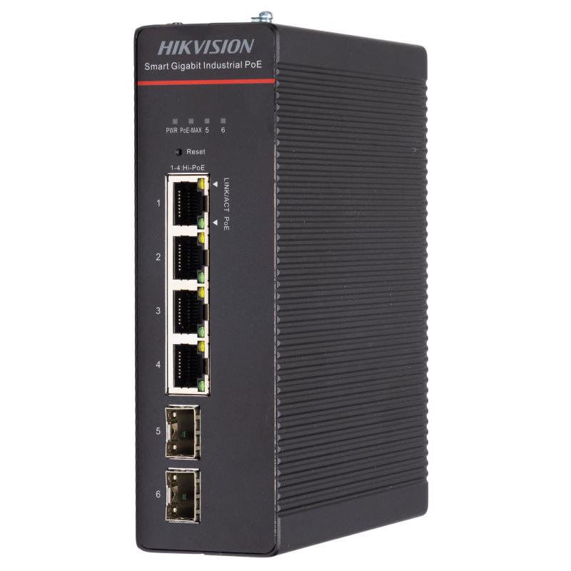 Switch PoE Hikvision DS-3T1506HP-SI-4P2F, 4 Porturi Gigabit