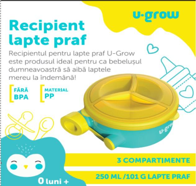 Recipient Lapte Praf 3 Compartimente U-Grow - 250ml - imagine 3