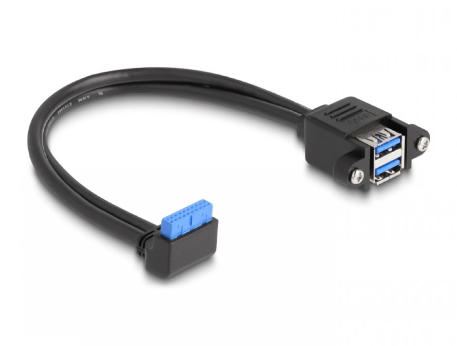 Cablu USB 3.2 Pin Header la 2xUSB-A Delock