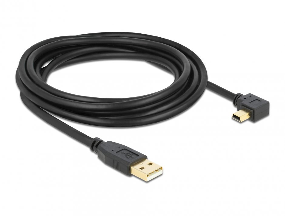 Cablu USB Mini-B 90°, 3m, Delock 82683