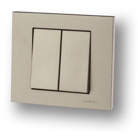 Comutator Ovivo Grano Met, 2 module, 250V 10A, titan