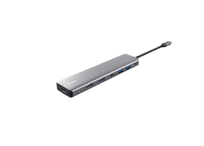 Adaptor Trust Dalyx 7-in-1 USB-C - HDMI Dual, 100W PD - imagine 3