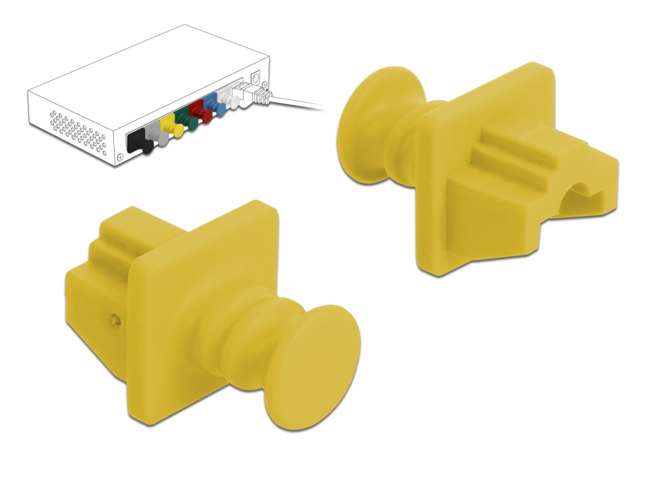 Set 10 Capace Anti-Praf RJ45 Delock Galben
