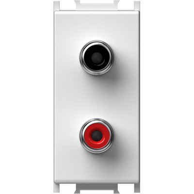 Modul Priza Audio 2xRCA 1M Alb TEM