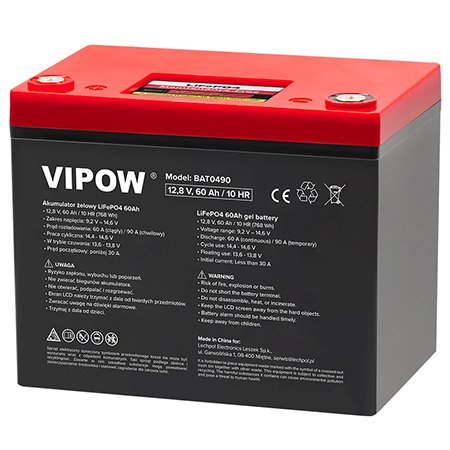 Acumulator LiFePO4 12V 60Ah BMS Vipow BAT0490 pentru UPS