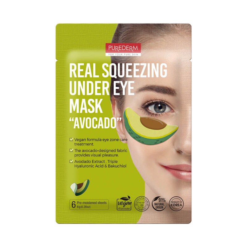 Mască ochi Avocado Purederm 6 buc - Hidratare
