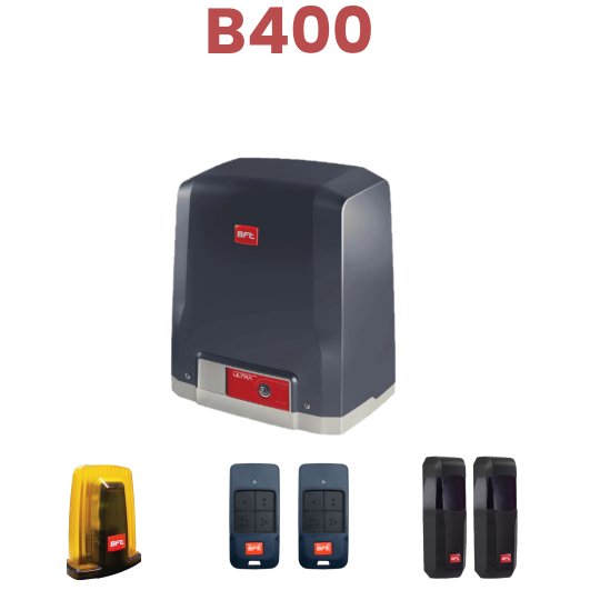 Kit automatizare poarta culisanta max. 400kg, BFT DEIMOS ULTRA BT B400 2618202, limitatori magnetici