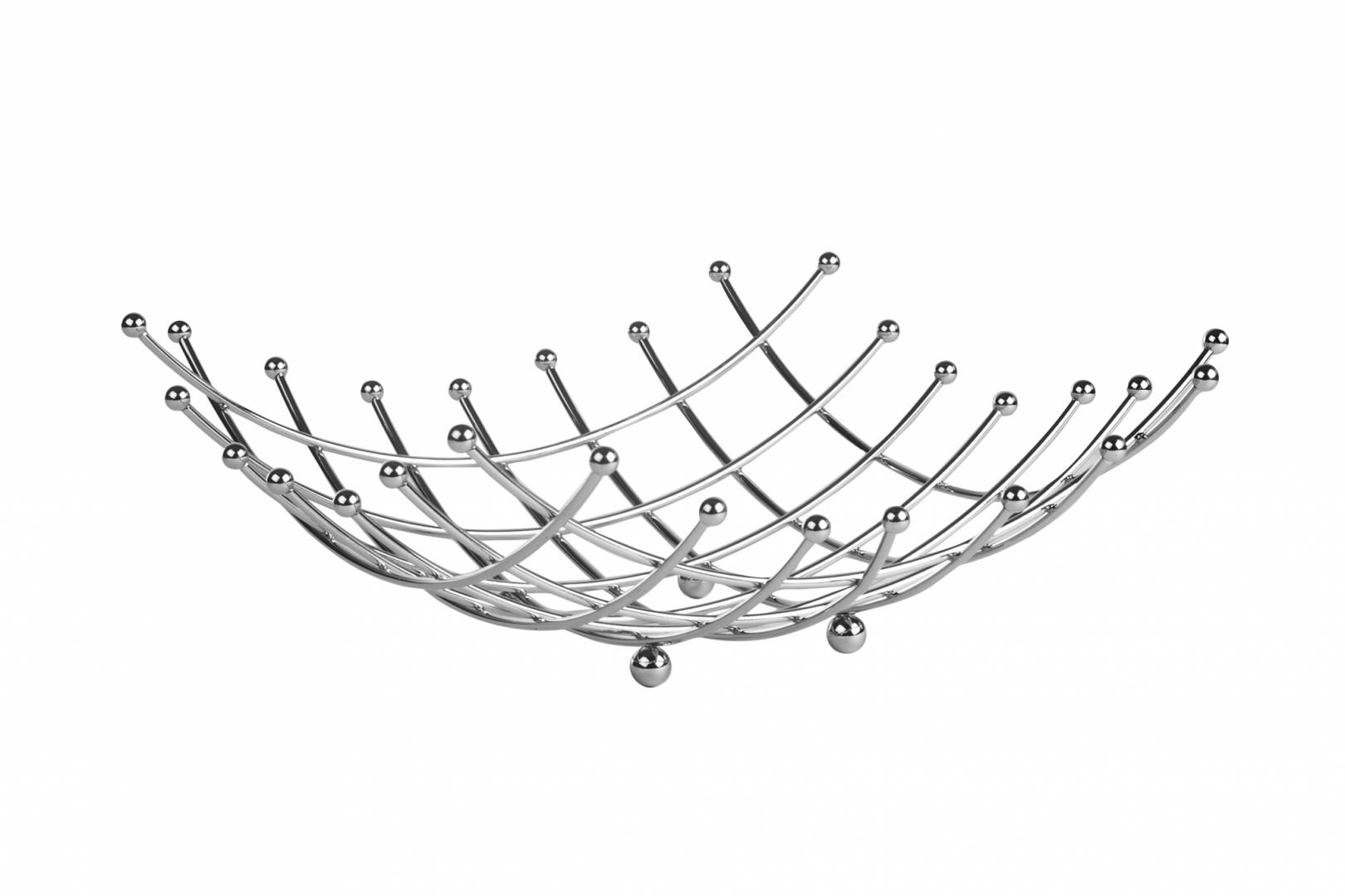 Coș Fructe Metalic VANORA HOME 26x26x9 cm - Oțel Cromat - imagine 2