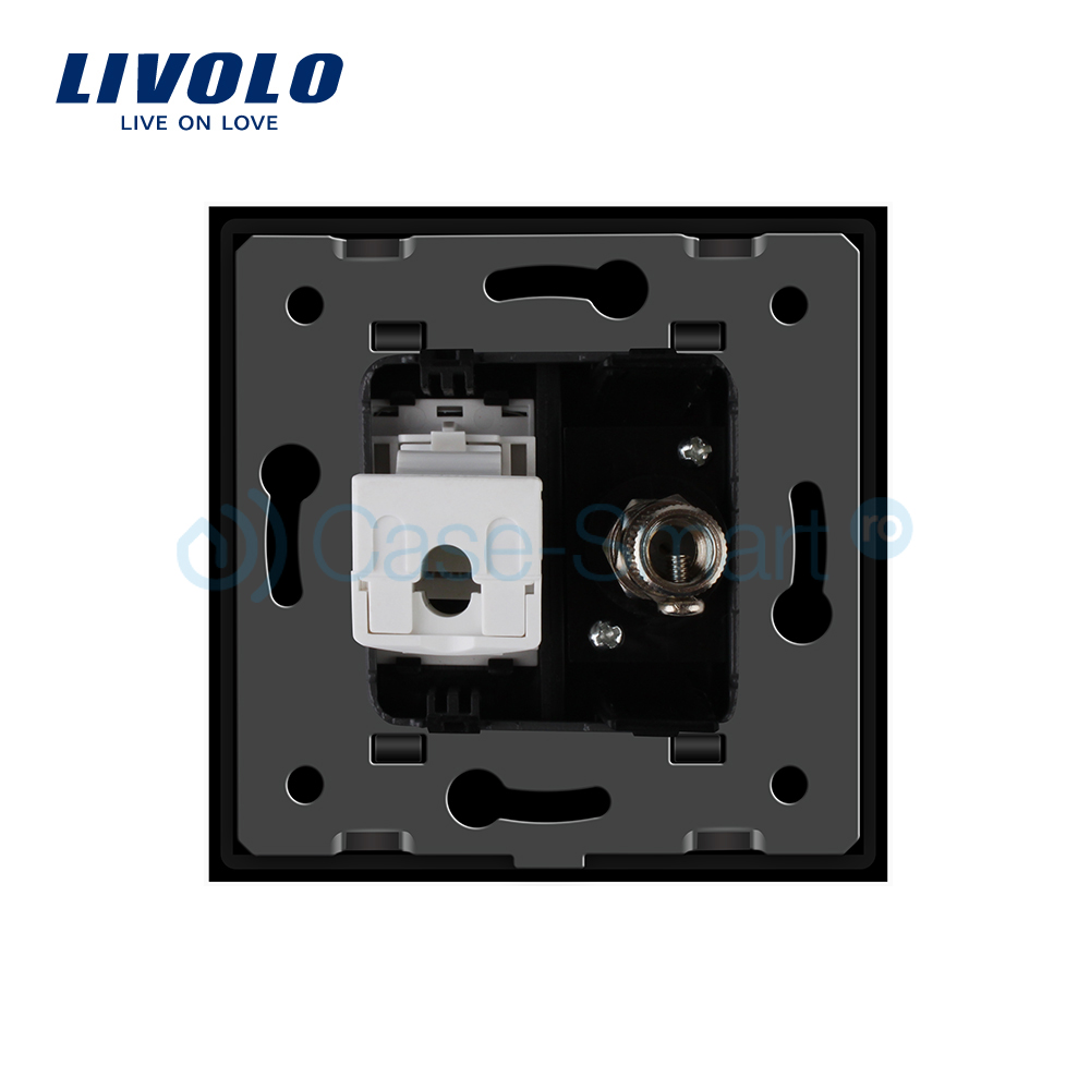 Priza TV + Internet Livolo, Rama Sticlă, 80mm - imagine 8