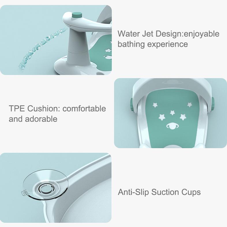 Scaun Baie Bebe U-GROW cu Ghidon și Scaun Reglabil - Verde - imagine 4