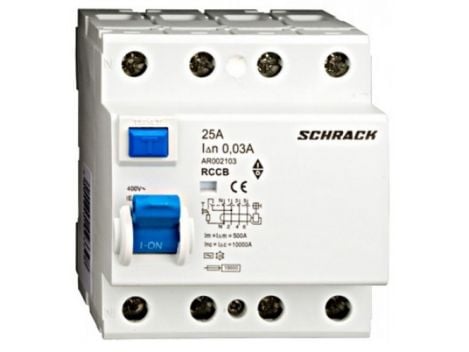 Siguranță Diferențială Schrack 4P 25A
