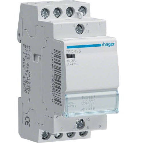 Contactor Hager ESC425, 4 poli, 25A, 230V