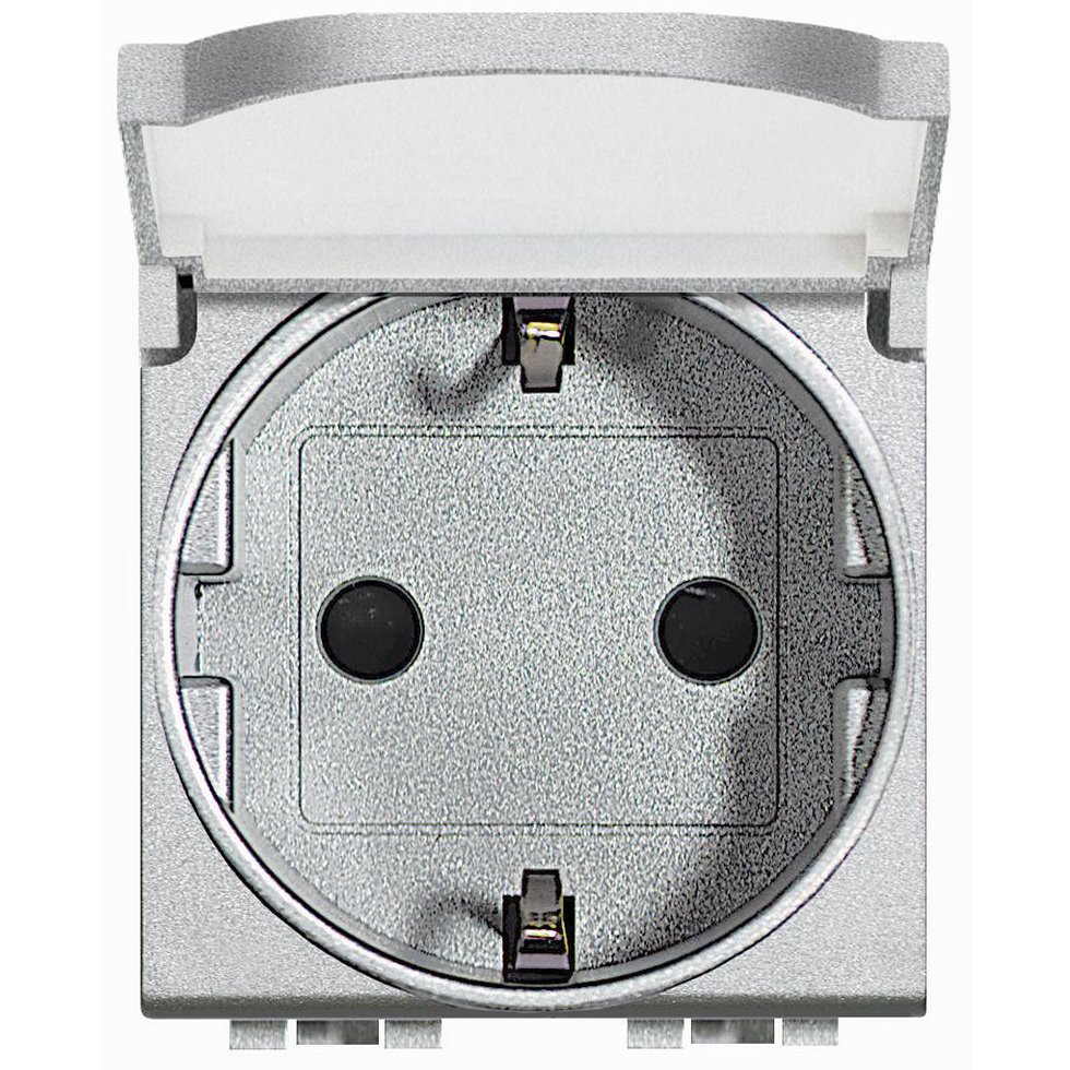 Priza Bticino Living Light 2P+T Argintiu