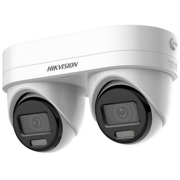 Cameră IP Dublu Turret 4MP Hikvision, IR 30m, Audio, PoE