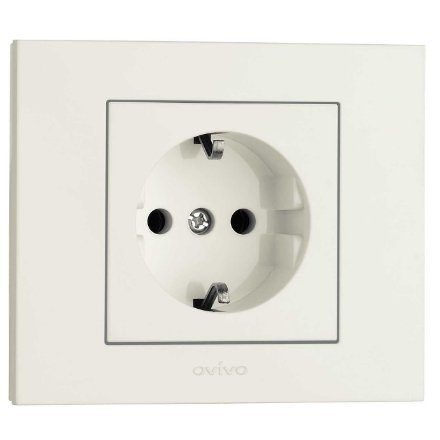 Priză Schuko Ovivo Grano OV00027, 16A, 250V, alb