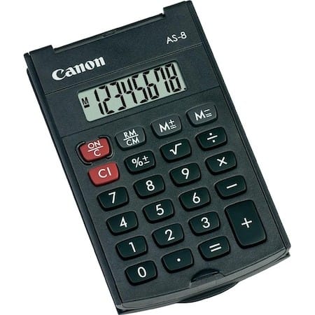 Calculator Canon AS8 8 Digiti Negru - Calcule Rapide - imagine 2