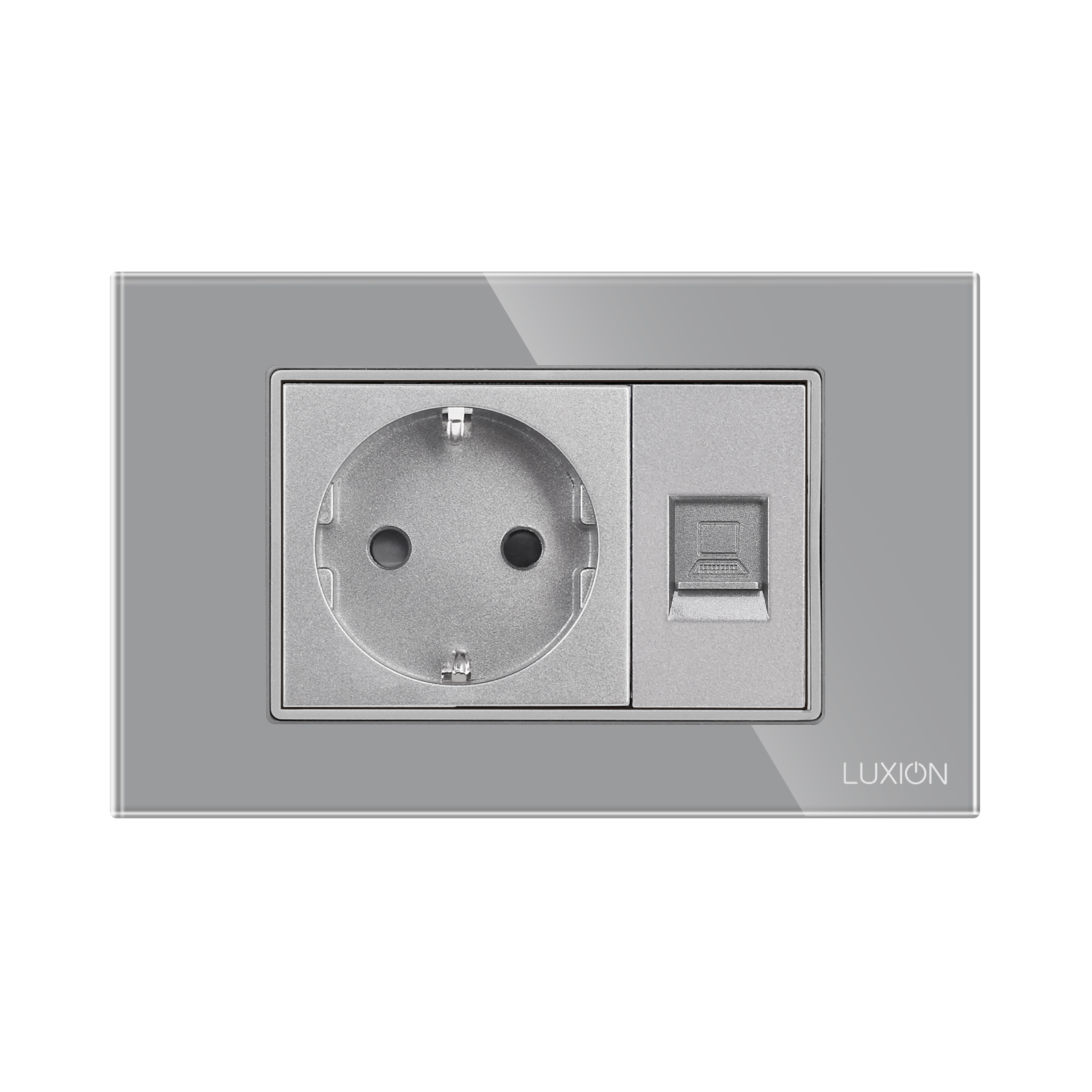 Priza Schuko + Priza Internet cu Rama Sticla LUXION 3M - imagine 14
