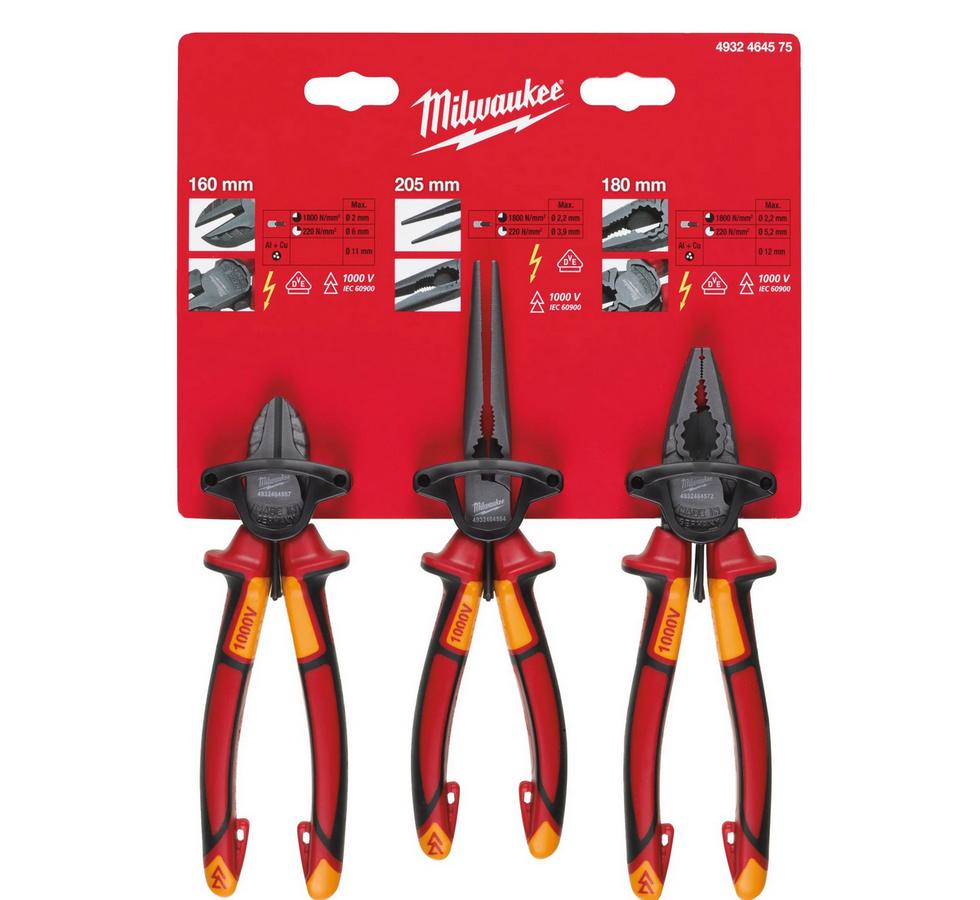 Set 3 Clești Milwaukee VDE Izolați 1000V