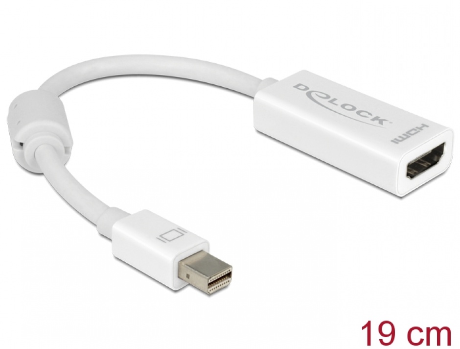 Adaptor Mini DP la HDMI Delock 65128 Alb