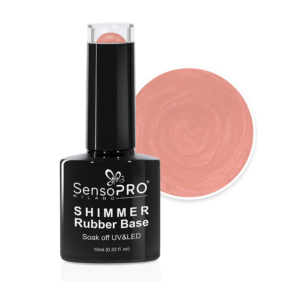 Shimmer Rubber Base SensoPRO #10 Nude Rosu