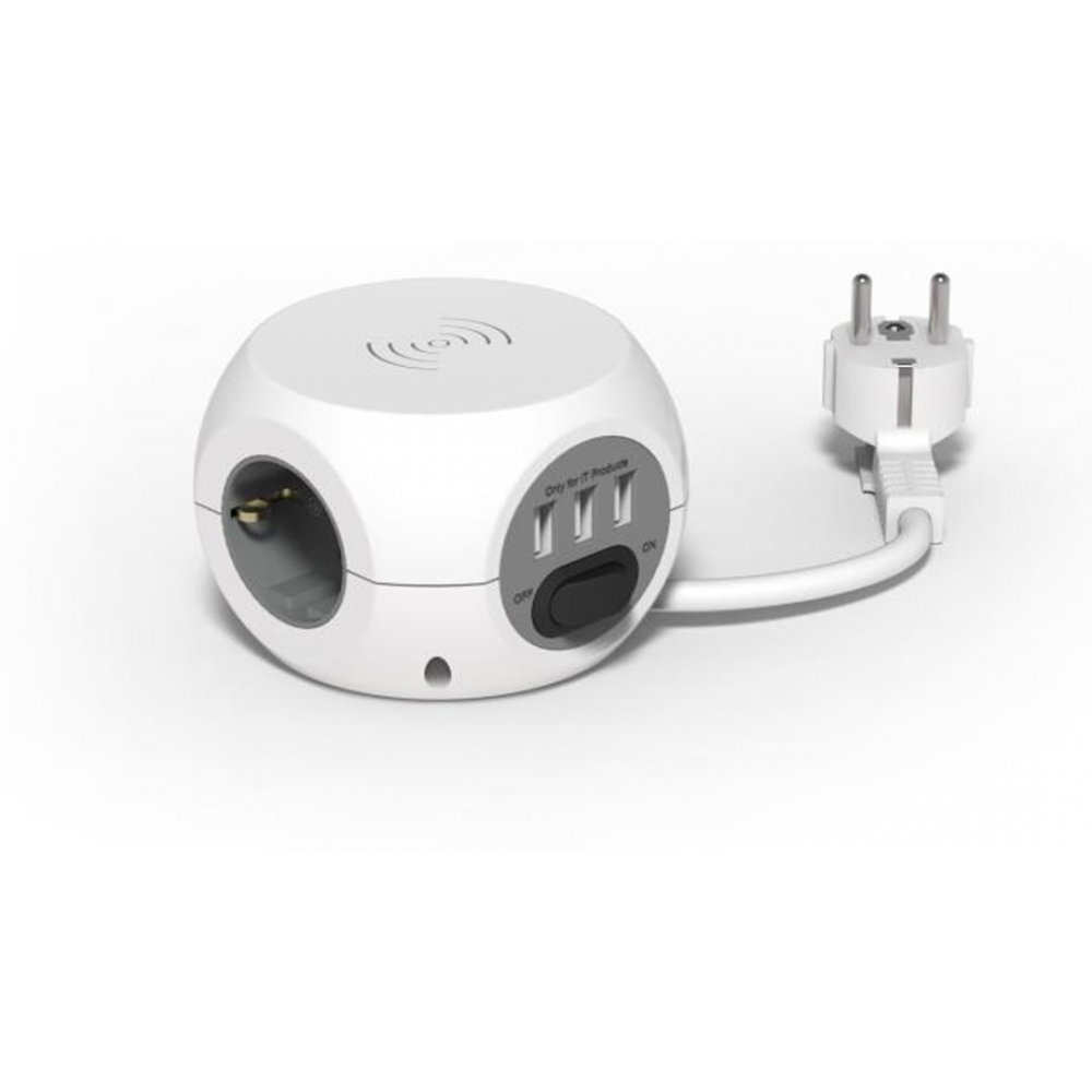 Prelungitoare Strohm 3xUSB, 3m, Priza Wireless