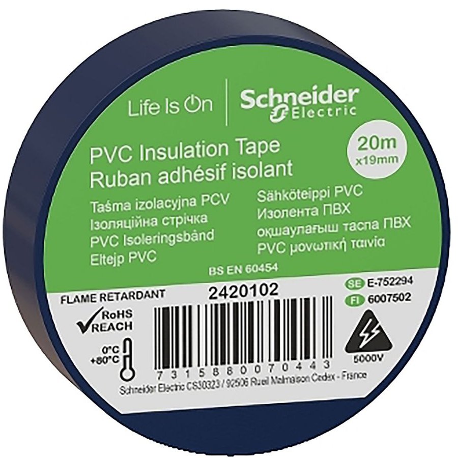 Banda Izolatoare PVC Schneider 19mm Albastră